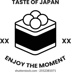 Ilustración de logotipo de sushi de comida japonesa