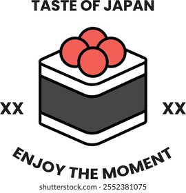 Ilustración de logotipo de sushi de comida japonesa