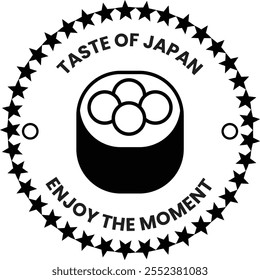 Ilustración de logotipo de sushi de comida japonesa