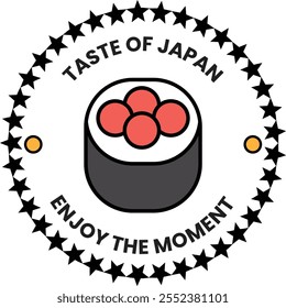 Ilustración de logotipo de sushi de comida japonesa