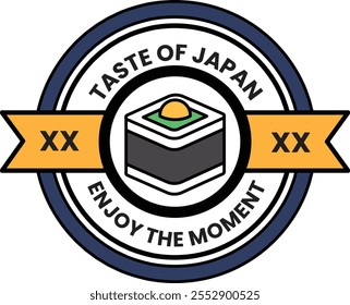 Ilustración de logotipo de sushi de comida japonesa