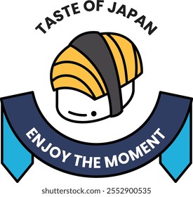 Ilustración de logotipo de sushi de comida japonesa