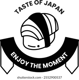 Ilustración de logotipo de sushi de comida japonesa