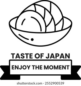 Ilustración de logotipo de sushi de comida japonesa