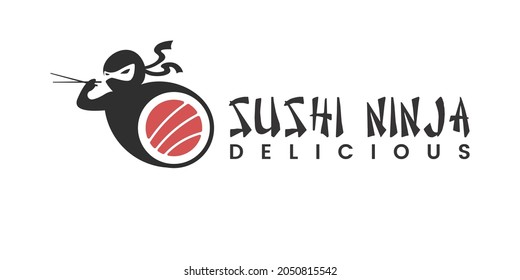 Japanese food sushi ninja logo design inspiration