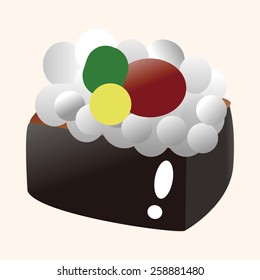 Japanese food sushi theme elements
