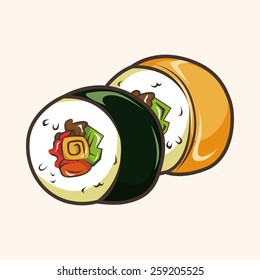 Japanese food sushi theme elements