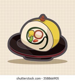 Japanese food sushi theme elements