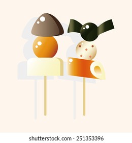 Japanese food theme BBQ elements vector,eps