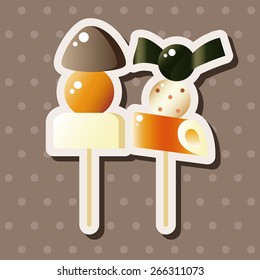 japanese food theme BBQ elements vector,eps