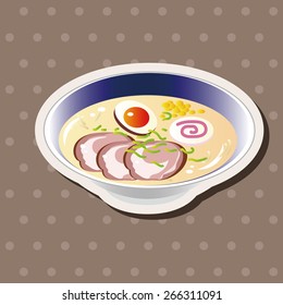 japanese food theme Ramen noodles elements vector,eps