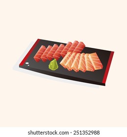 Japanese food theme Sashimi elements vector,eps