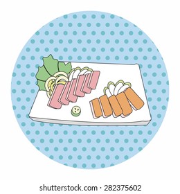 japanese food theme Sashimi elements vector,eps