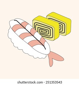 Japanese food theme sushi elements vector,eps