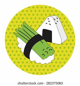 japanese food theme sushi elements vector,eps