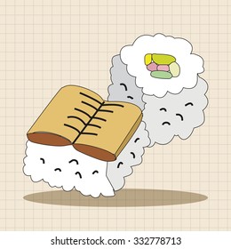 japanese food theme sushi elements vector,eps