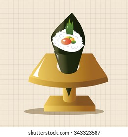 japanese food theme sushi elements vector,eps