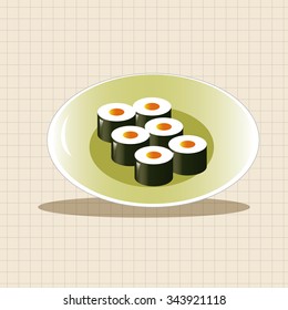japanese food theme sushi elements vector,eps