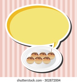 japanese food theme Takoyaki elements vector,eps