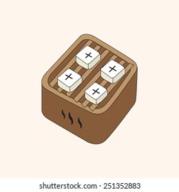 Japanese food theme tofu elements vector,eps