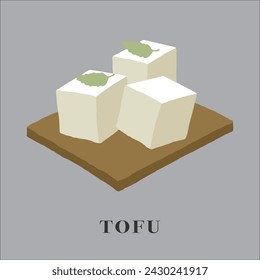 Japanese food tofu illustration vector