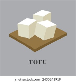 Japanese food tofu illustration vector