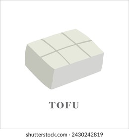 Japanese food tofu illustration vector