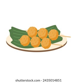 Japanese food, Tsukune chicken ball illustration