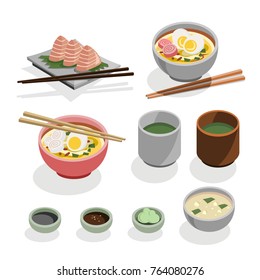 Japanese food vector.