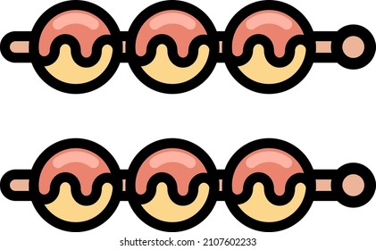 Japanese food vector illustration - takoyaki