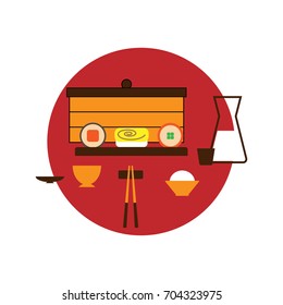Japanese food vector on white background