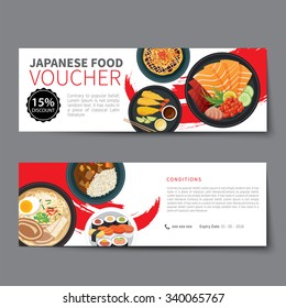 Japanese Food Voucher Discount Template Flat Design