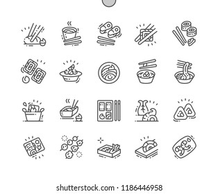 Japanese food Well-crafted Pixel Perfect Vector Thin Line Icons 30 2x Grid for Web Graphics and Apps. Simple Minimal Pictogram