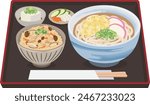 Japanese food_noodles
Udon set meal (cooked rice)