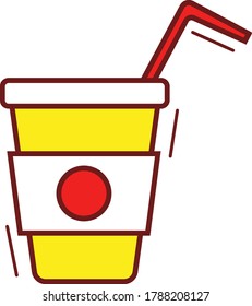 Japanese food.A drink.Glass with a straw