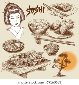 japanese food-original hand drawn collection