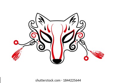 Tengu Mask Character Japanese Beliefs Vector Stock Vector (Royalty Free ...