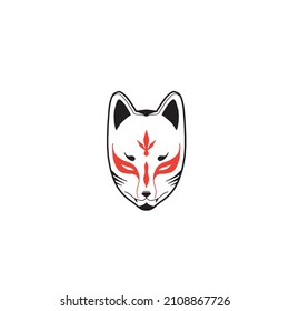 japanese fox mask vector, japanese mask