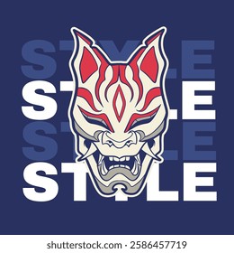 japanese fox mask vector, japanese mask	