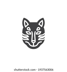 Japanese fox mask vector icon. filled flat sign for mobile concept and web design. Kitsune mask glyph icon. Symbol, logo illustration. Vector graphics