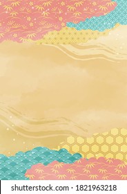 Japanese frame for new year with cloud