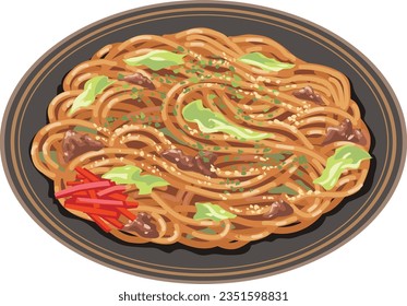 

Japanese Fujinomiya Yakisoba. A typical local dish