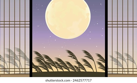 Japanese Full Moon Moon Backgrounds Web graphics	
