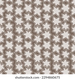 Japanese Funny Star Vector Seamless Pattern