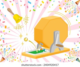 Japanese GARAPON lottery machine isolated on white background