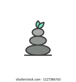 Japanese garden filled outline icon, line vector sign, linear colorful pictogram isolated on white. zen stones symbol, logo illustration. Pixel perfect vector graphics