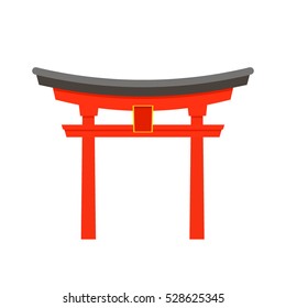 Japanese gate icon isolated on white background. Vector illustration for asia japan religion design.  flat vector illustration isolate on a white background