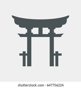 Japanese gate quality vector illustration cut