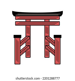 japanese gate torii icon design isolated