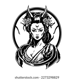 Japanese Geisha logo illustration is perfect for businesses that want to convey elegance, sophistication, and a touch of exoticism. Featuring a beautifully crafted geisha in traditional attire